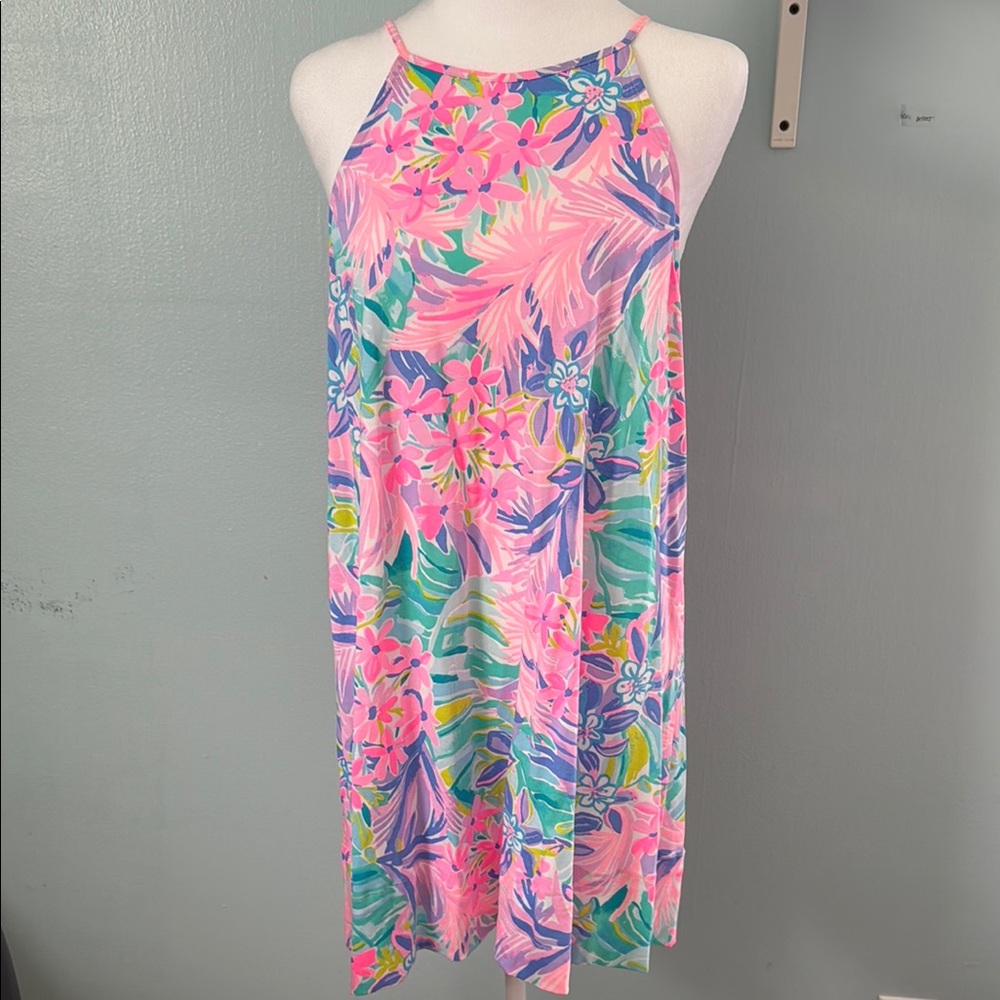 Pink Floral Sleeveless Dress